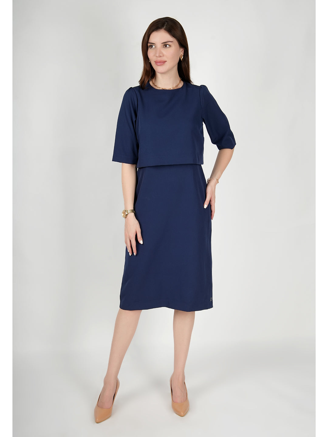 Exude Ethereal Oversize Top Dress (Navy)