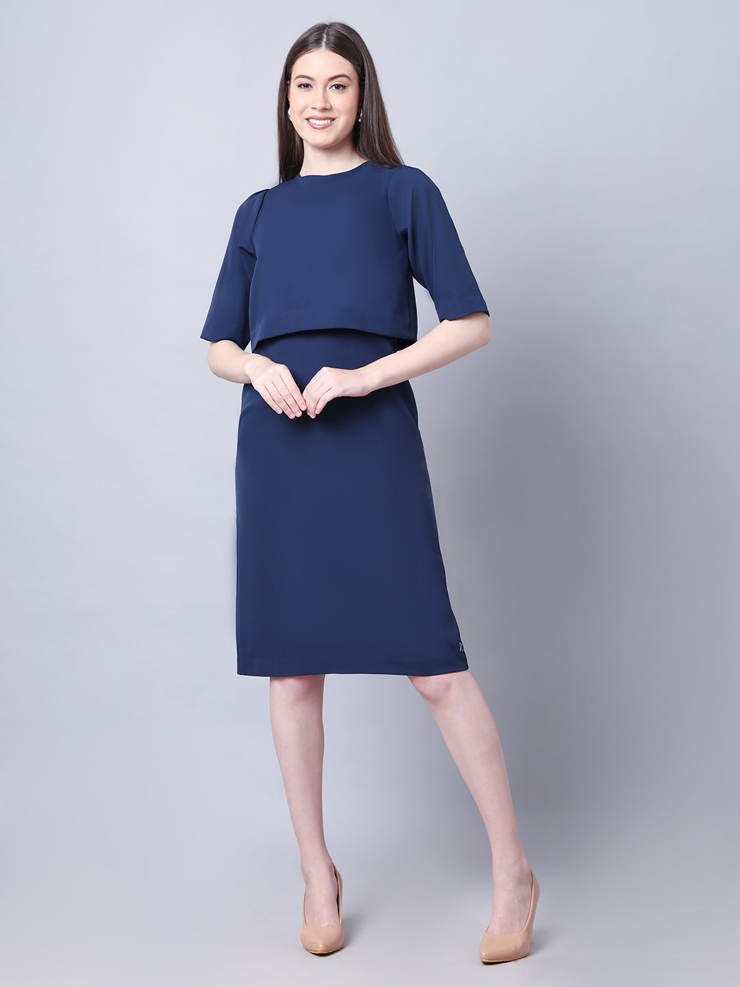 Exude Ethereal Oversize Top Dress (Navy)