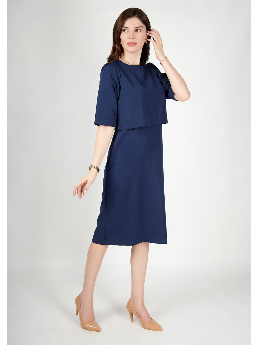 Exude Ethereal Oversize Top Dress (Navy)