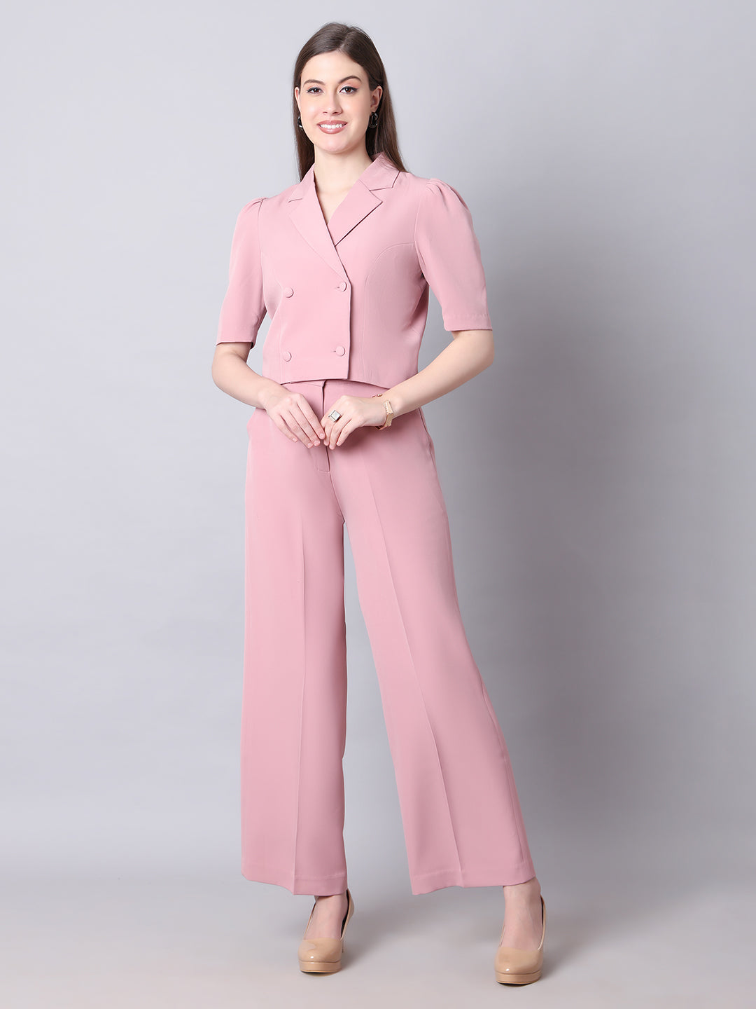 Exude Fierce &amp; Fabulous Crop Blazer and Wide Leg Trousers