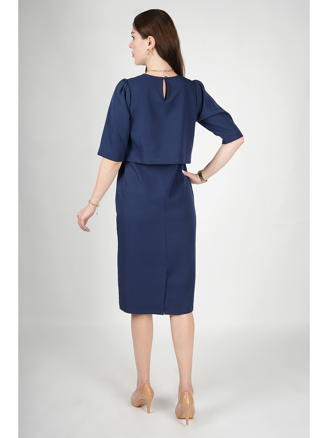 Exude Ethereal Oversize Top Dress (Navy)