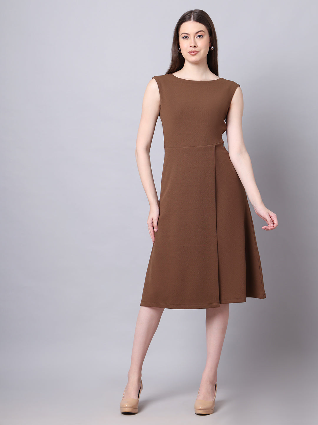 Exude Pride A-line Wrap Dress (Coffee)