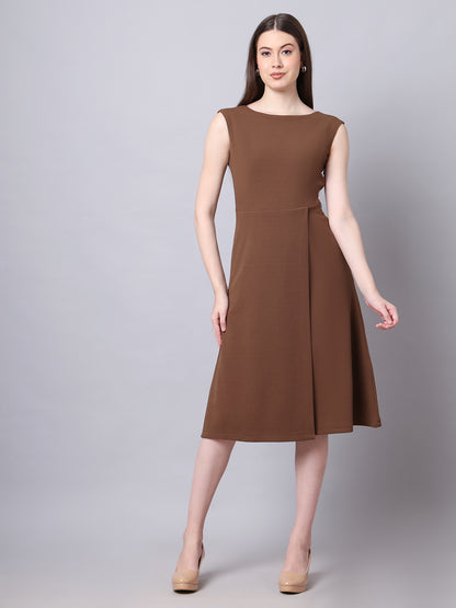 Exude Pride A-line Wrap Dress (Coffee)