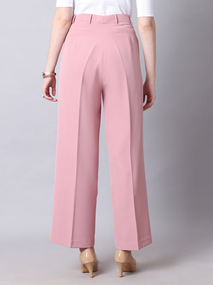 Exude Empowered Chic Wide Leg Trouser (Dusty Pink)