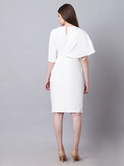 Exude Incandescent Draped Dress (White)