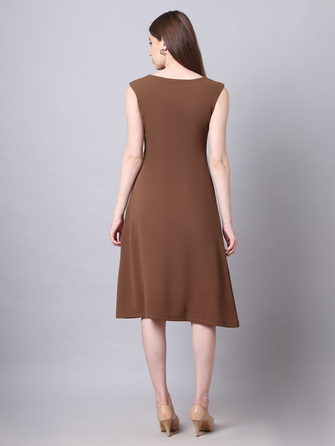 Exude Pride A-line Wrap Dress (Coffee)