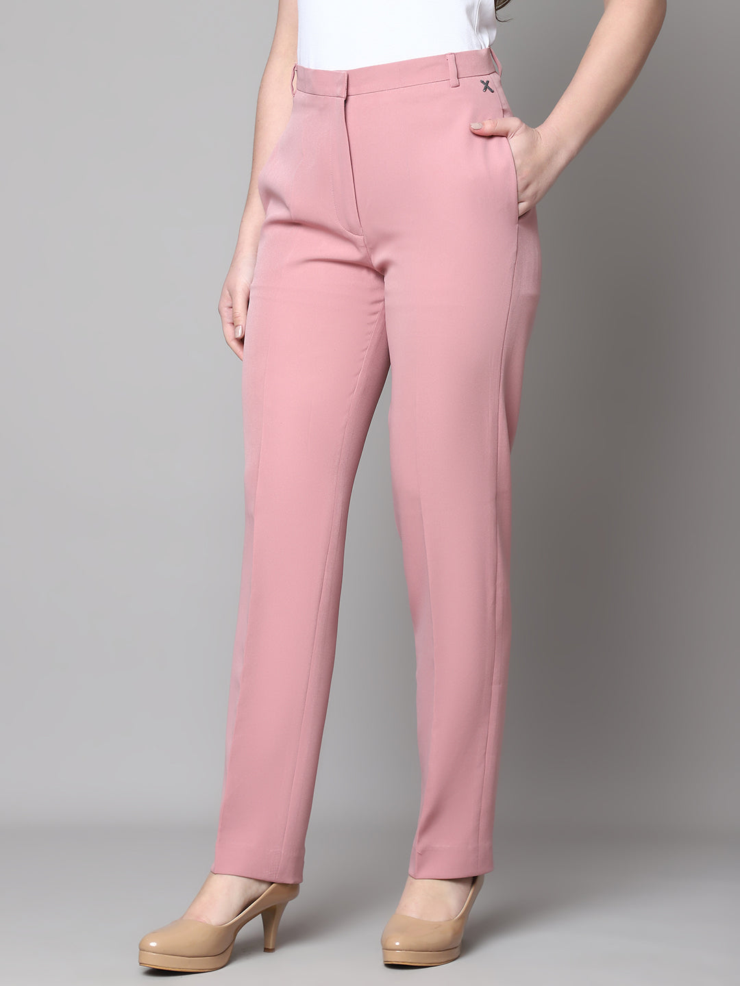 Exude Empathy &amp; Edge Straight Fit Trouser (Dusty Pink)