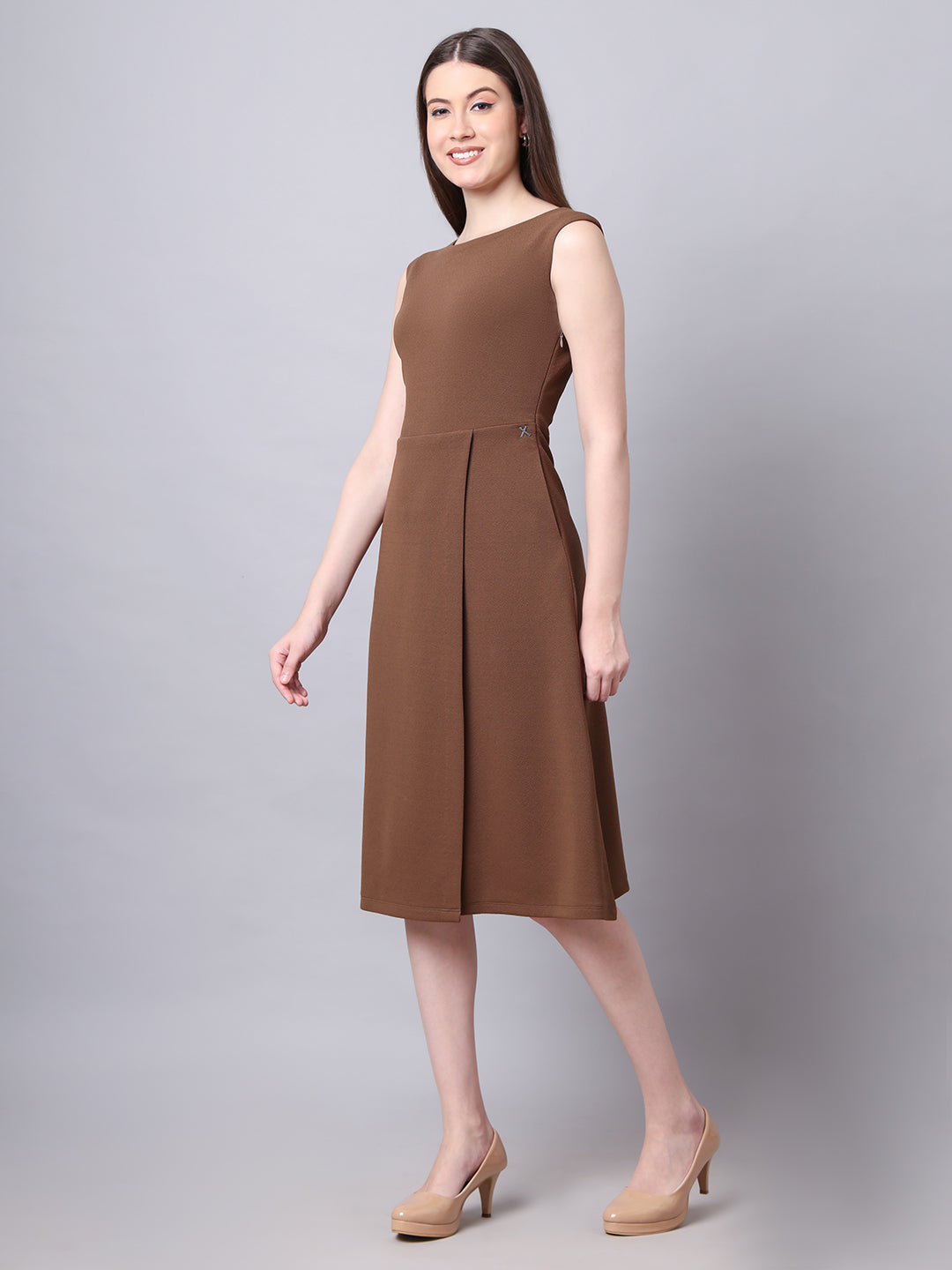 Exude Pride A-line Wrap Dress (Coffee)