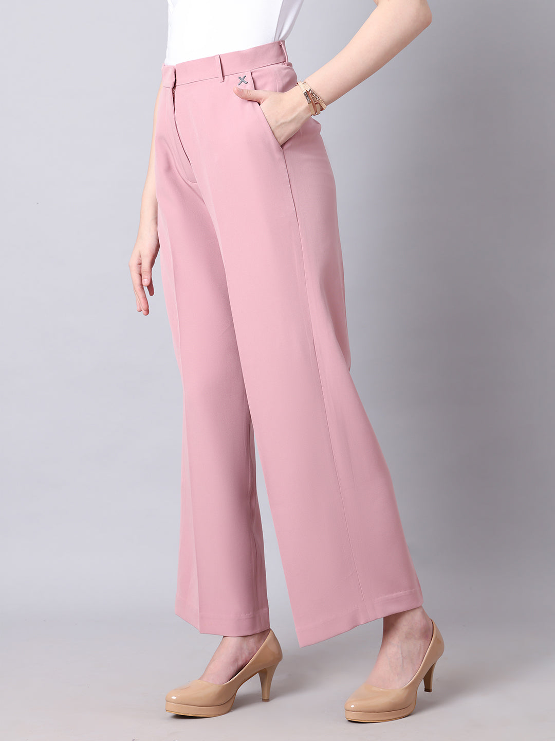 Exude Empowered Chic Wide Leg Trouser (Dusty Pink)