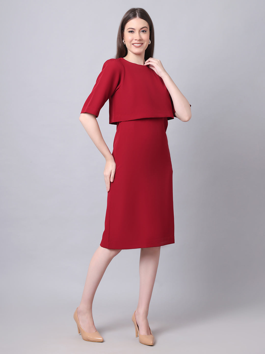 Exude Ethereal Oversize Top Dress (Red)