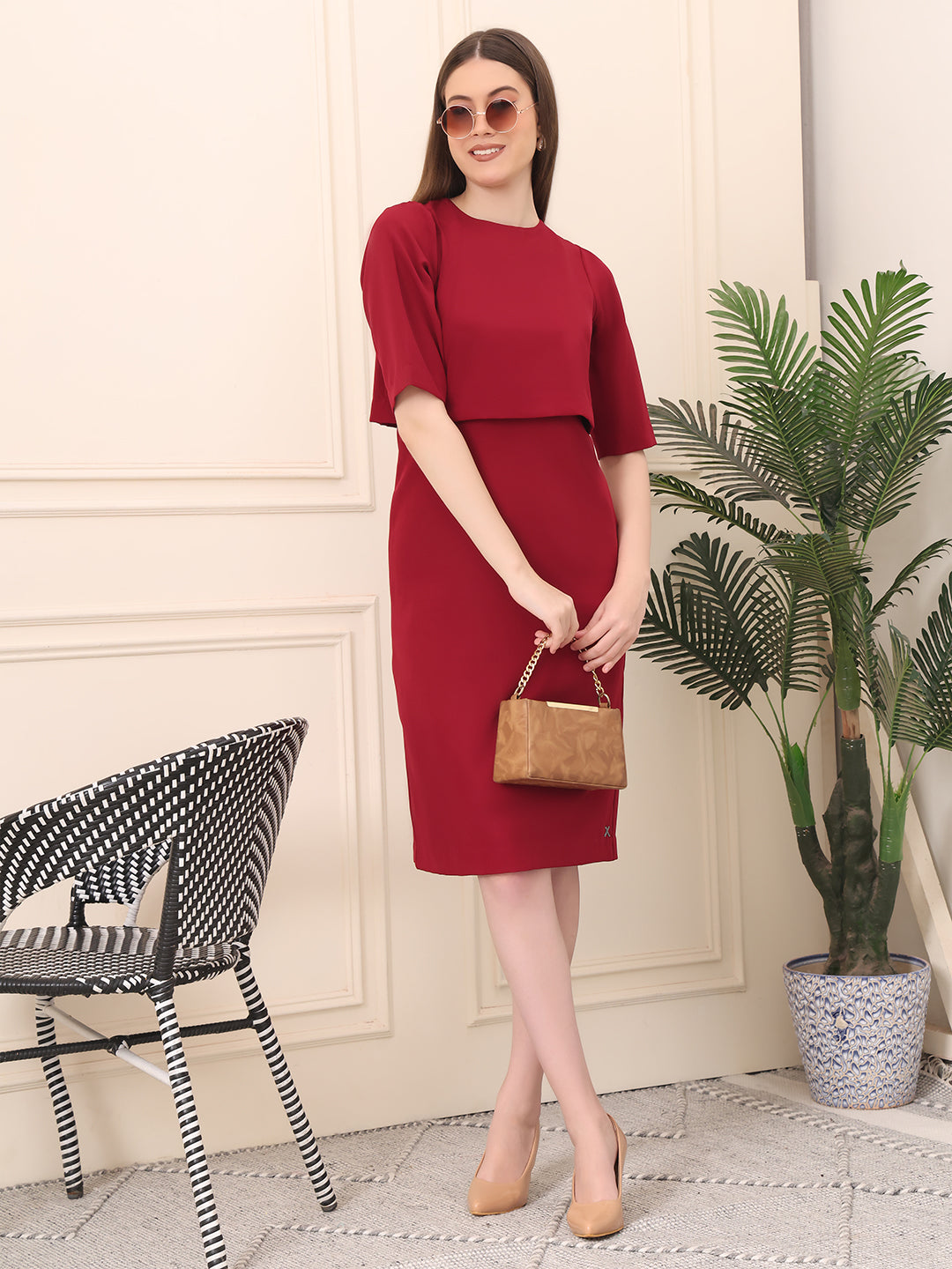 Exude Ethereal Oversize Top Dress (Red)