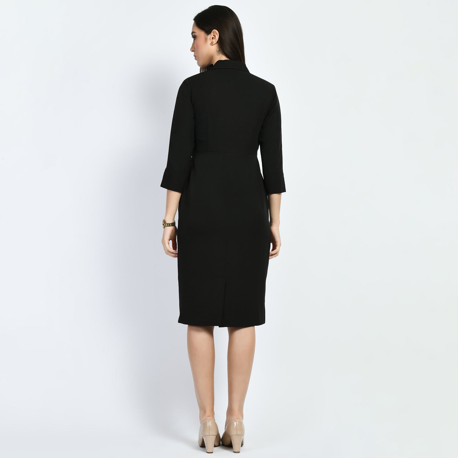 Exude Wonder Blazer Sheath Dress (Black)