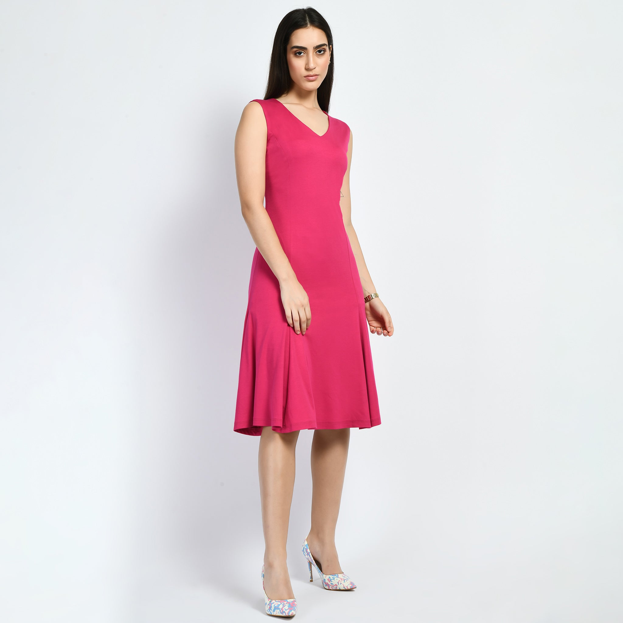 Red V Neckline Long Sleeve Midi Dress – FARM Rio