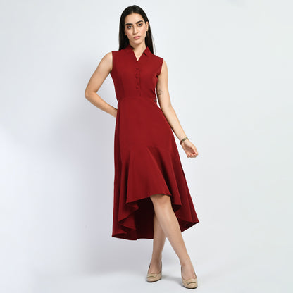 Exude Vivacity Cut out Maxi Dress (Red)