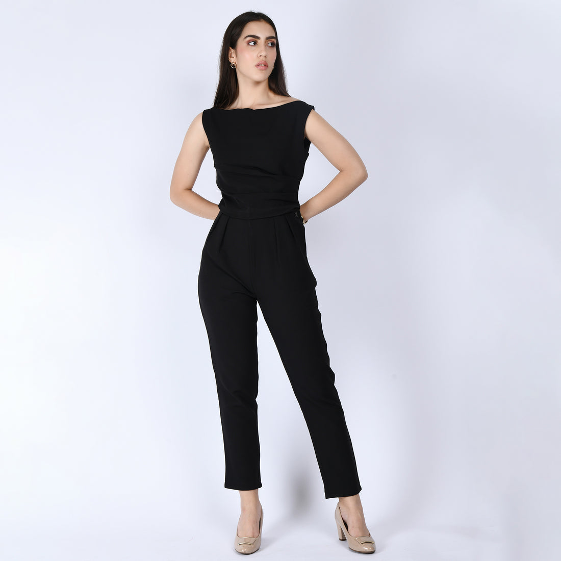 Exude Divinity Straight Fit Jumpsuit (Black)