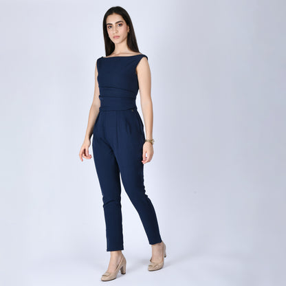 Exude Divinity Straight Fit Jumpsuit (Navy)