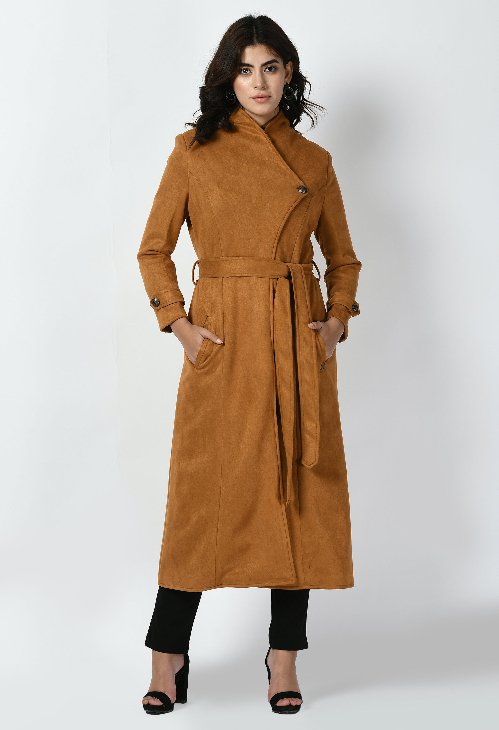 Tan 2025 wrap coat