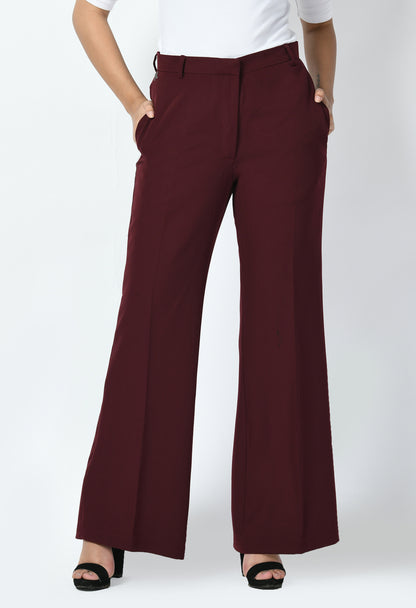 Exude Vitality Formal Blazer with Bootcut Trousers (Wine)