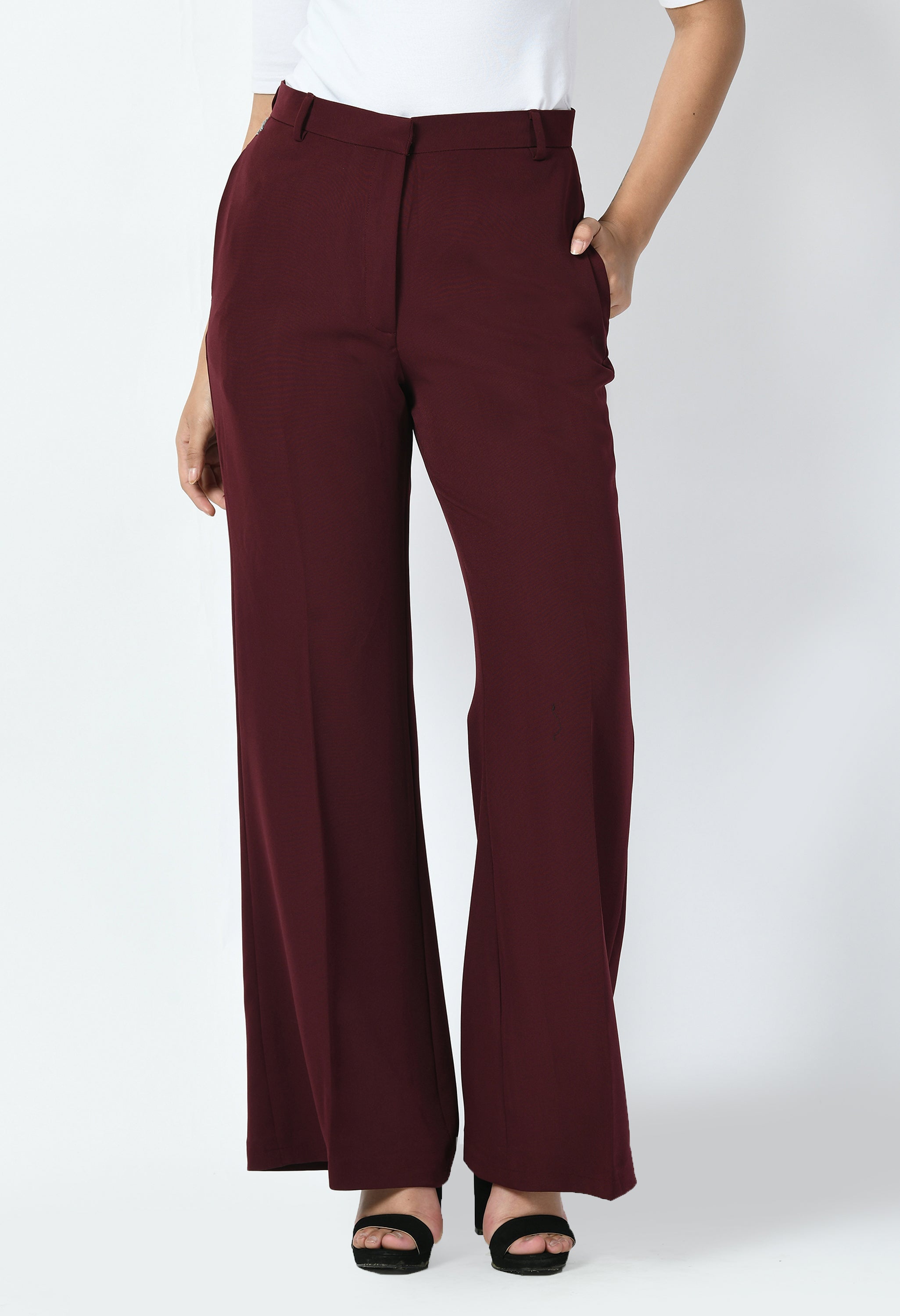 Exude Vitality Formal Blazer with Bootcut Trousers (Wine)