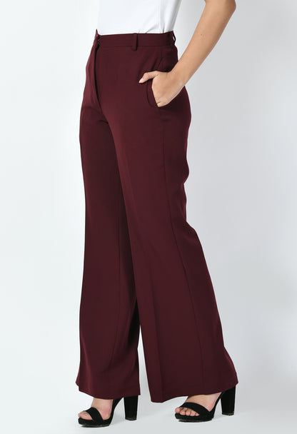 Exude Vitality Formal Blazer with Bootcut Trousers (Wine)