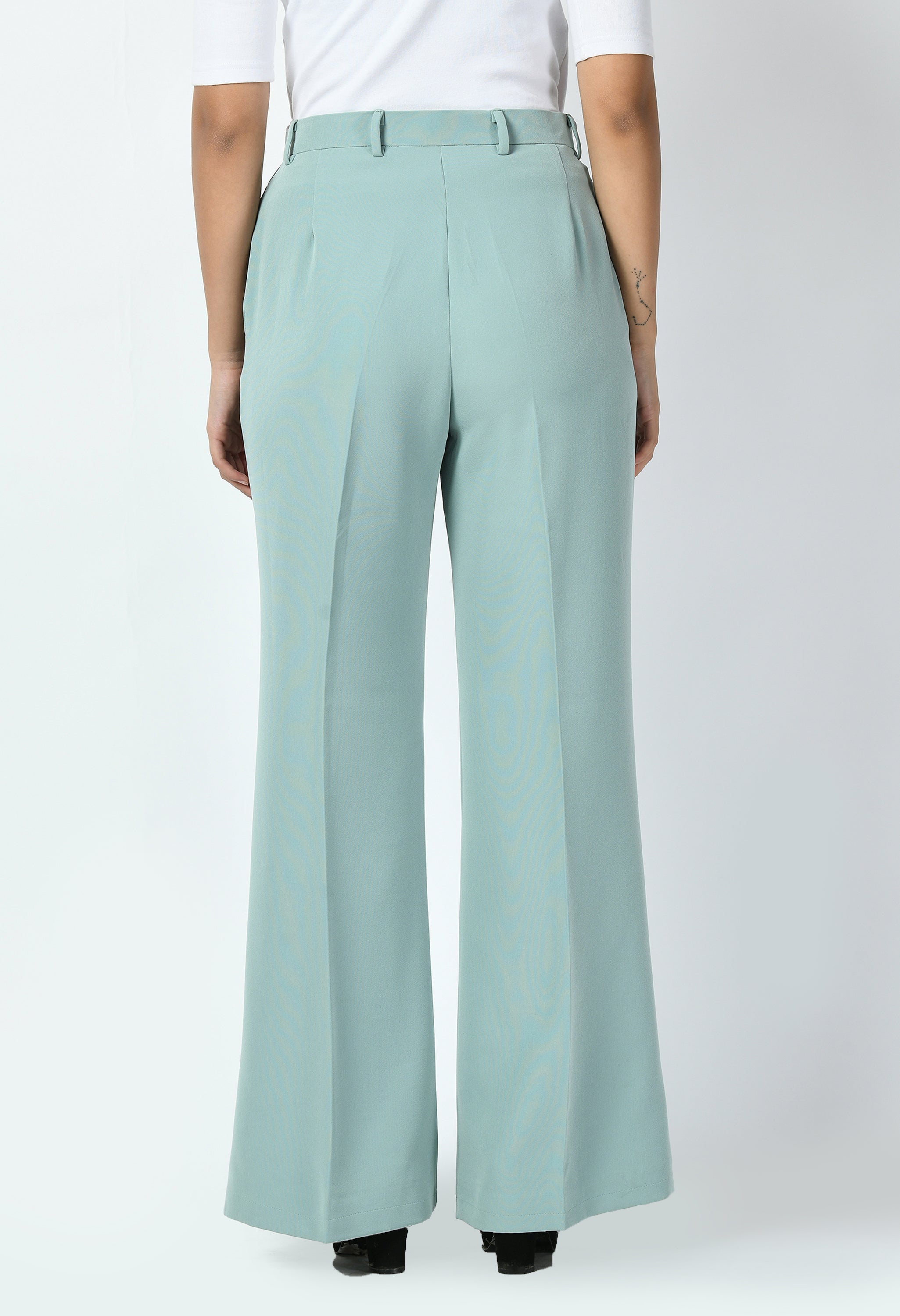 Exude Vitality Formal Blazer with Bootcut Trousers (Cyan Blue)