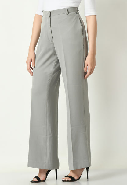 Exude Aspiration Sleeveless Blazer with Bootcut Trousers (Grey)