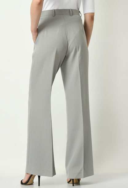 Exude Aspiration Sleeveless Blazer with Bootcut Trousers (Grey)