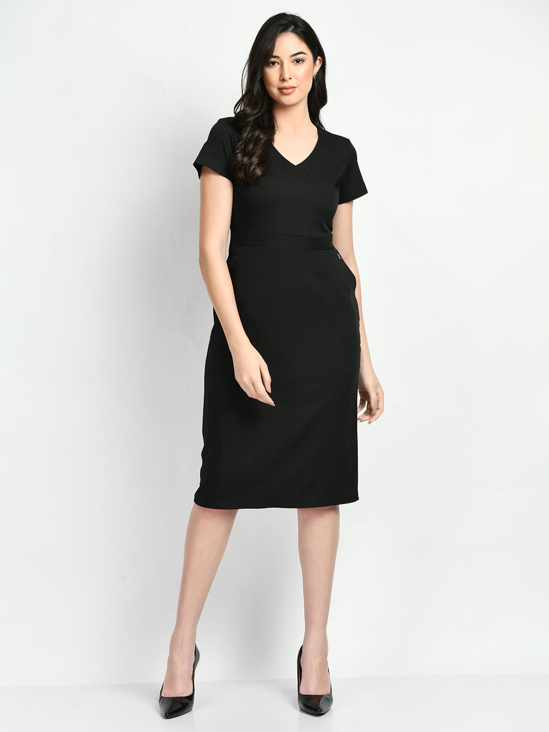 Exude Composure Sheath Dress (Black)