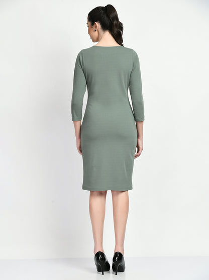 Exude Boldness Bodycon Dress (Pista Green)