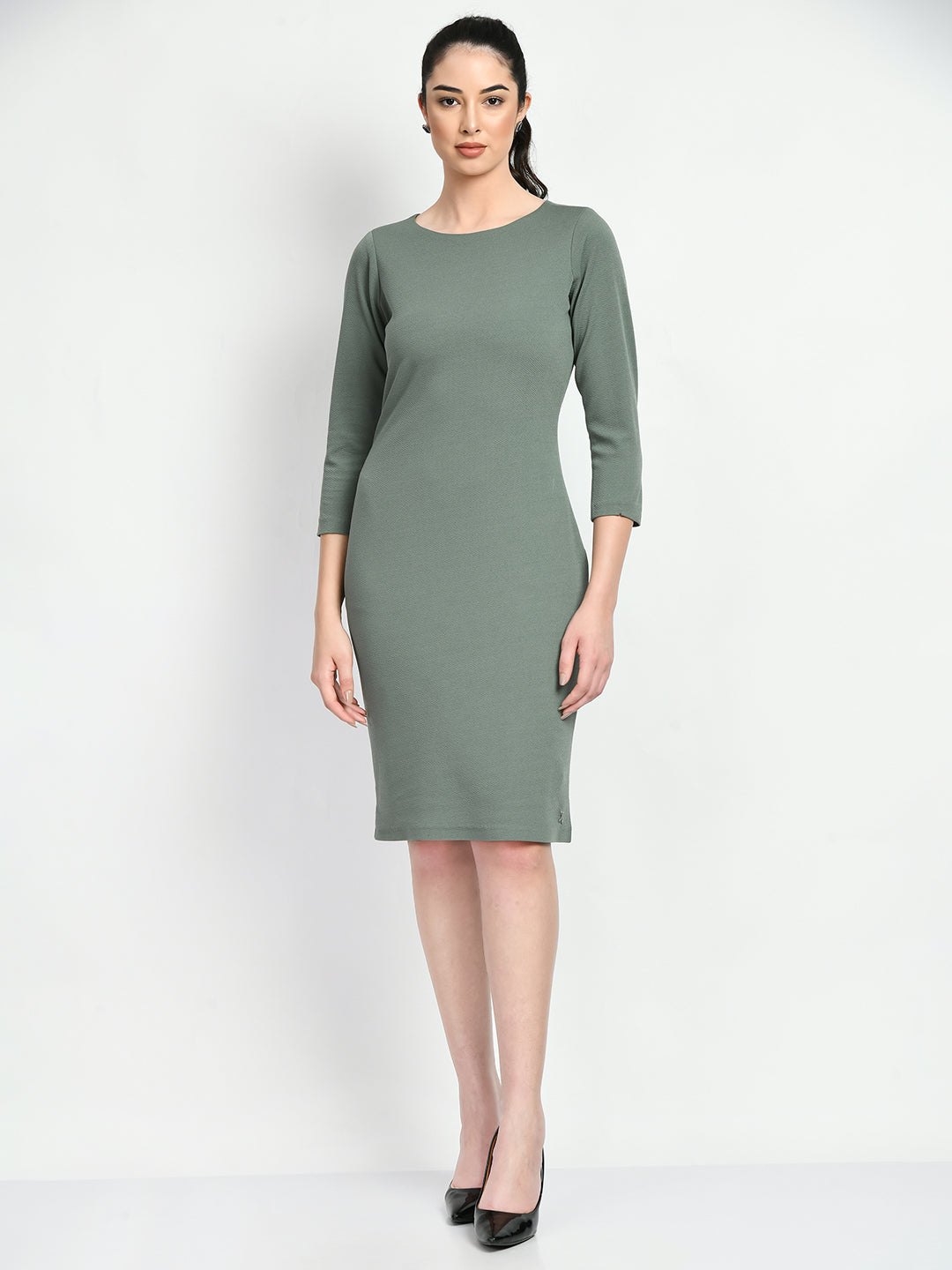 Exude Boldness Bodycon Dress (Pista Green)