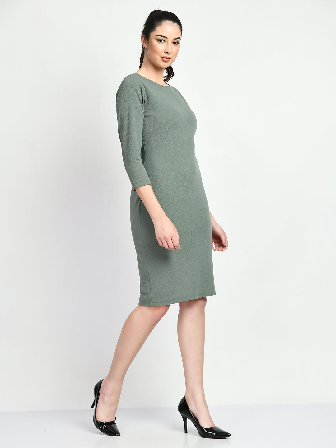 Exude Boldness Bodycon Dress (Pista Green)