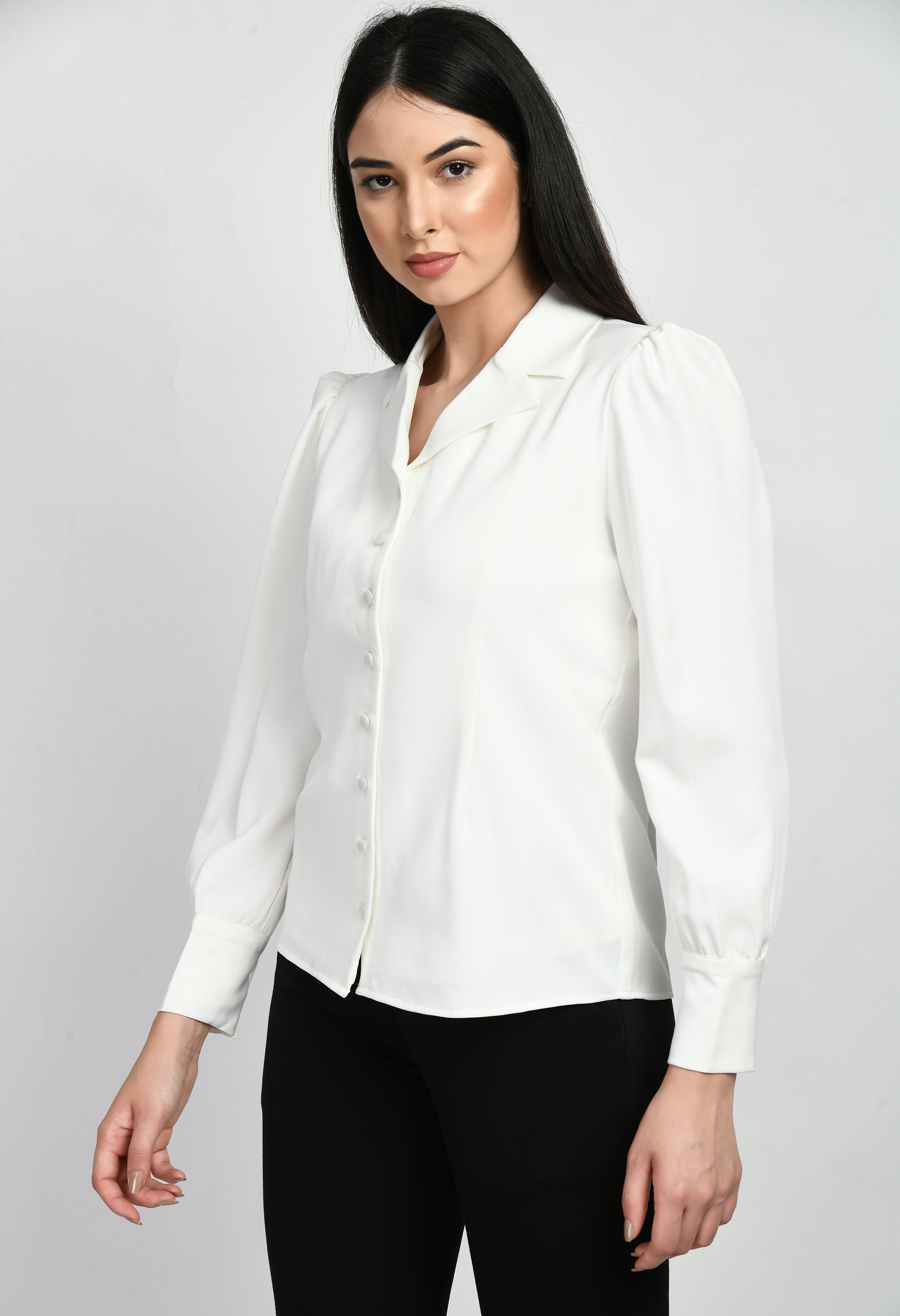 Exude Agility Blazer Top (White)