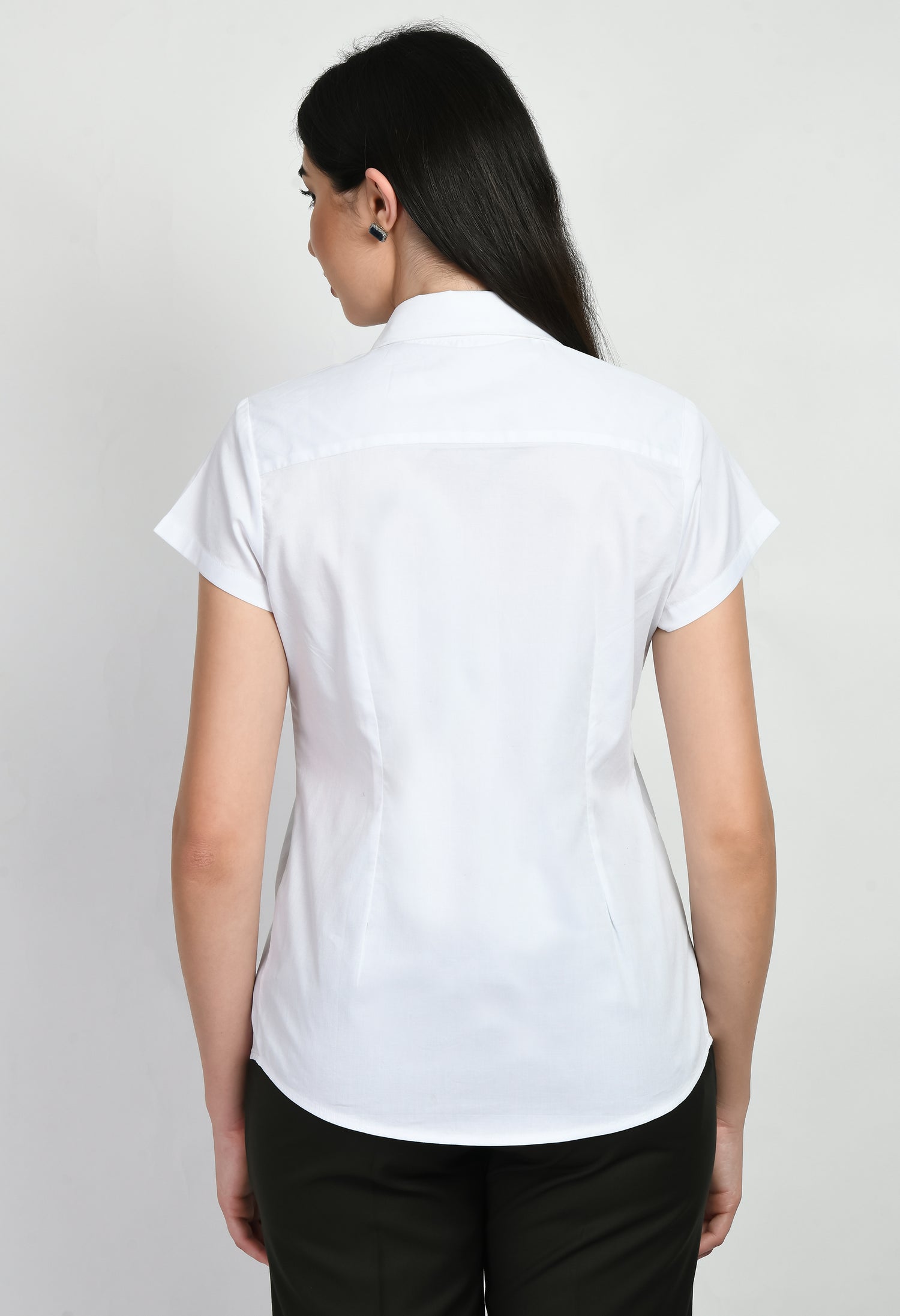 Exude Creativity Cap Sleeves Shirt (White)