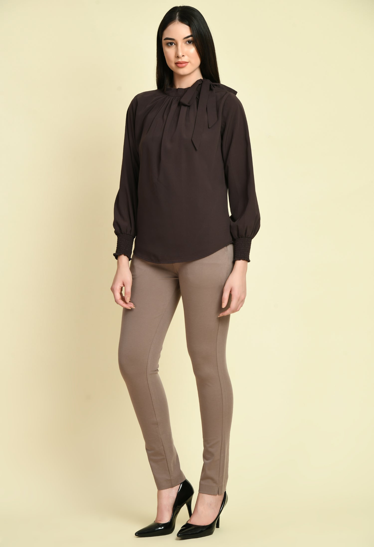 Exude Honesty Side Knot Top (Coffee Brown)