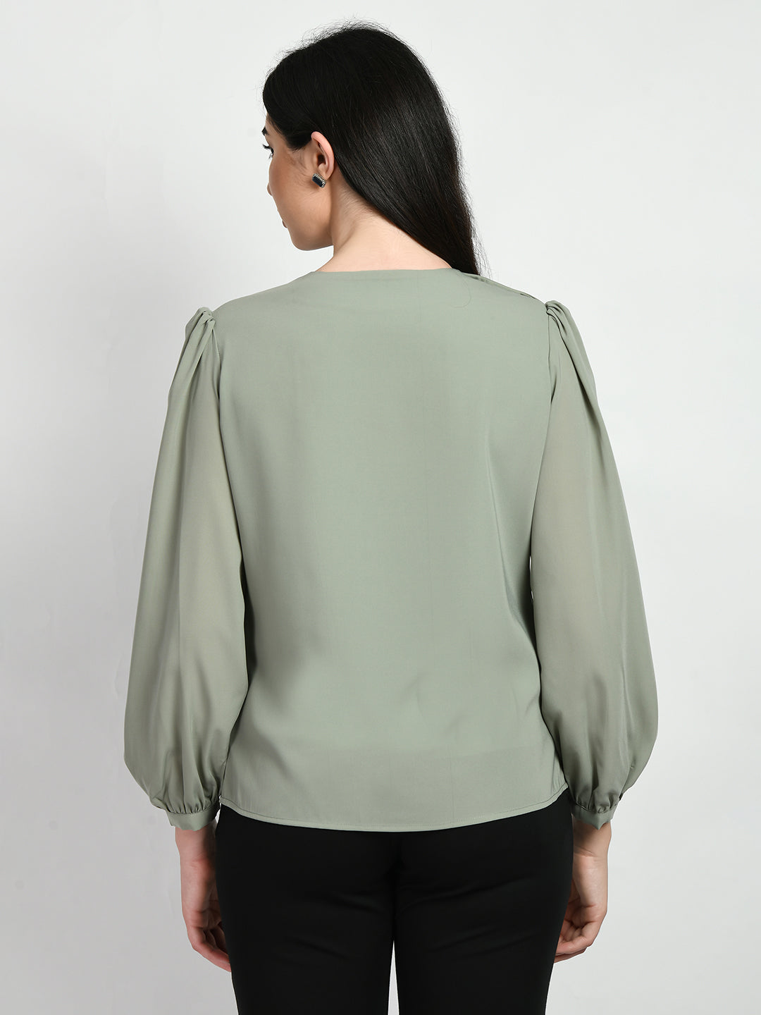 Exude Genius Pleat Detail Top (Pista Green)