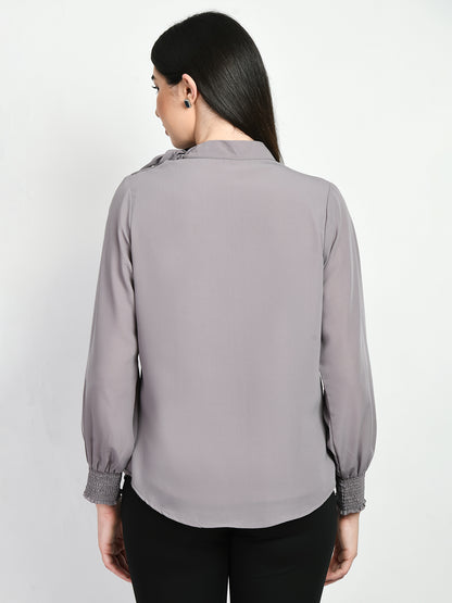 Exude Honesty Side Knot Top (Lilac Grey)