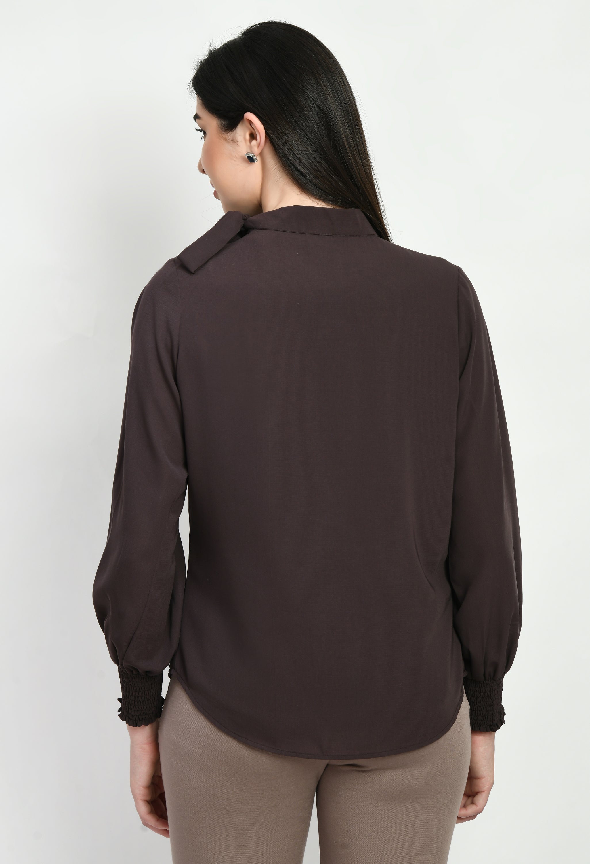 Exude Honesty Side Knot Top (Coffee Brown)